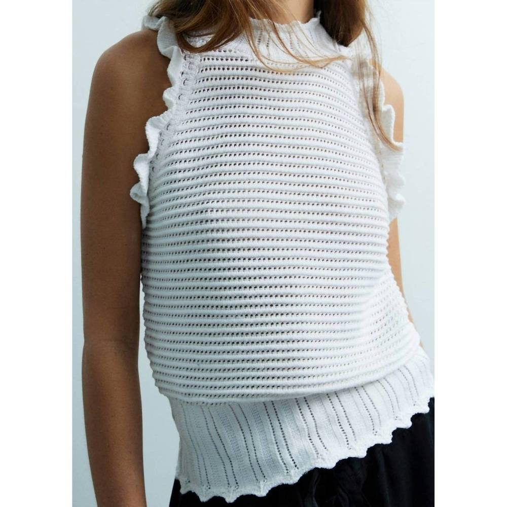 NEW MELISSA NEPTON rana sleeveless sweater tank in off-white - Picture 3 of 3
